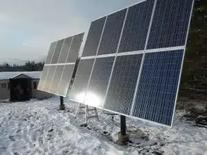 Solar panel in winter