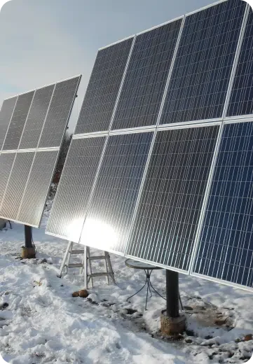 Off-grid family enjoying solar-powered living