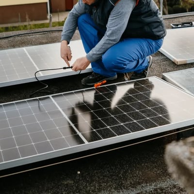 Small Off-Grid Home solar package installation