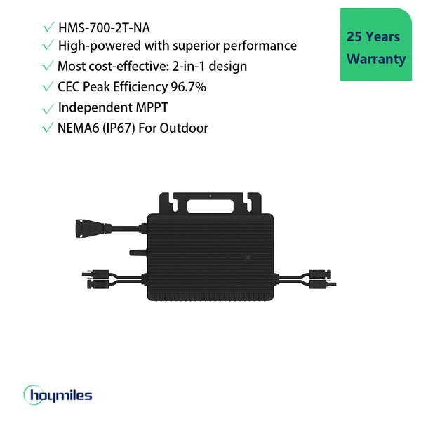 HMS-700-2T-NA Hoymiles Micro Inverter700 watt - use trunk cable - Image 2