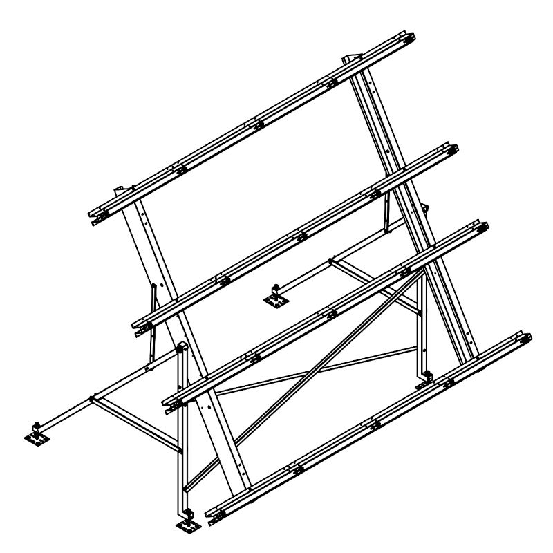 KAGM12-G 12 (6+6) Module Adjustable Ground Mount [20°-45°-60°] (60 Cell ONLY) - Image 2