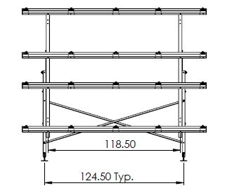 KAGM8-G 8 Module Adjustable Ground Mount [20°-45°-60°] (60 Cell ONLY) - Image 4