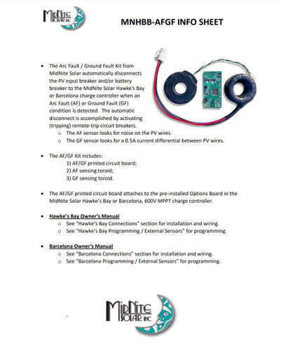 MNHBB-AFGF KIT Arc & Grnd Fault options kit for Hawke’s Bay & Barcelona - Image 5