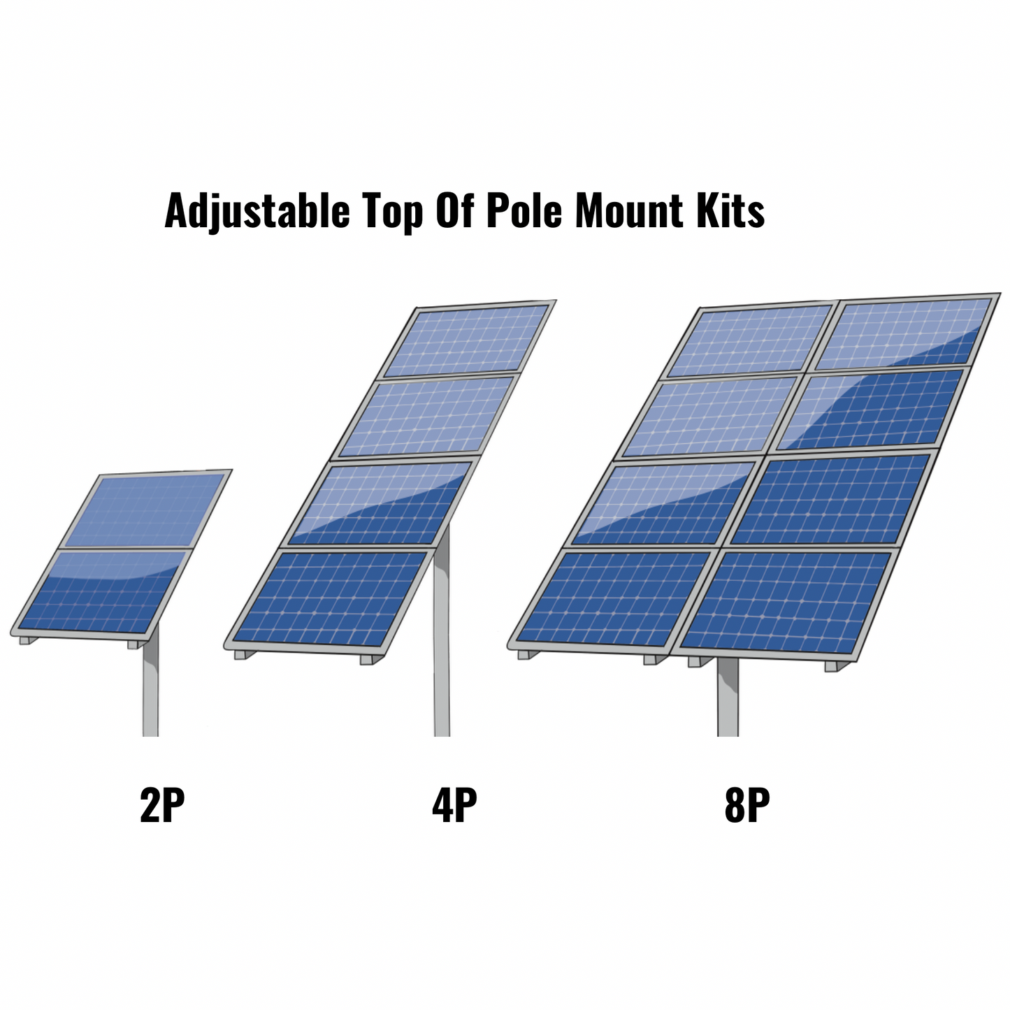8 Panel Small Universal TOP Mount 6 in. Pole - Image 3