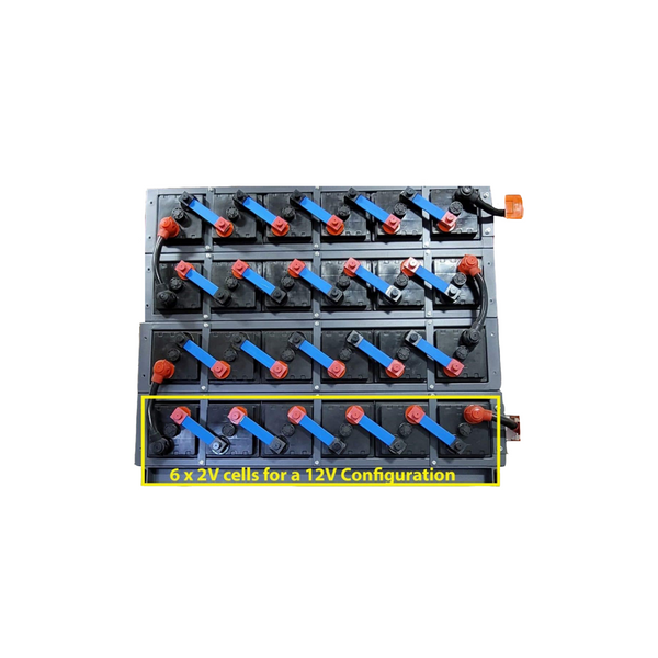 Sacred Sun 12 Volt 1000 Ahr Carbon Battery Bank Complete with racking and buss bars 12kWh - Image 3