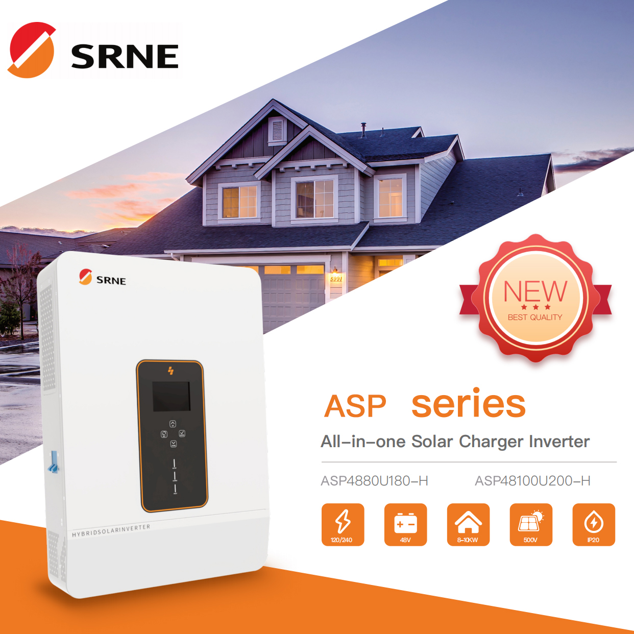 SRNE 10000 watt 48 volt Off Grid Inverter w/dual 200 amp Charge controllers ASF48100U200-H - Image 5