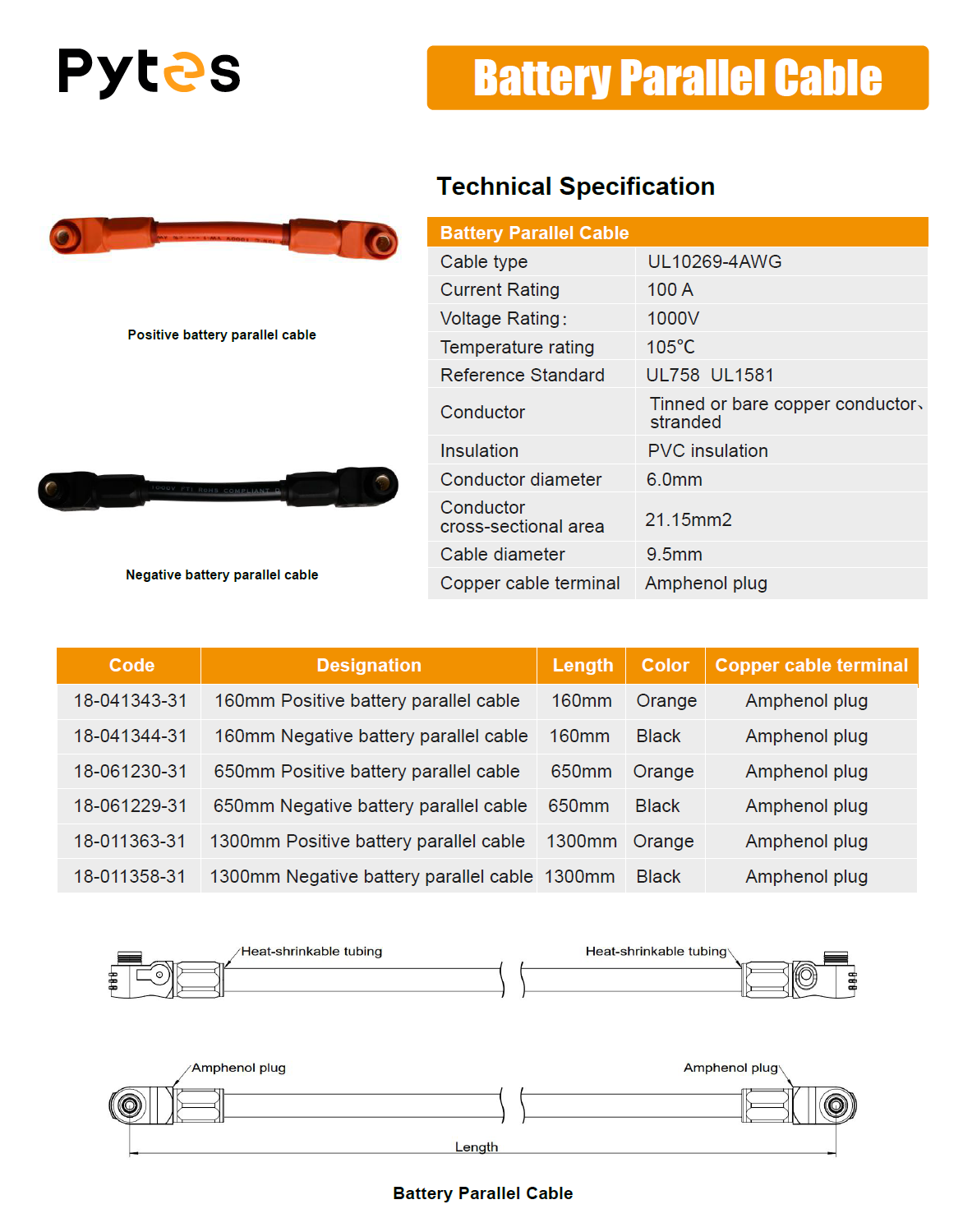 Pytes Battery-to-Battery E-BOX Hook up Cable Set Red and Black 0.16m - Image 6