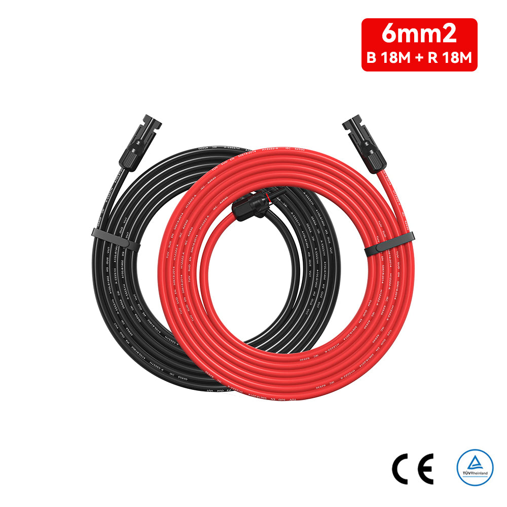 MC4 18” extension with 2 ends Red or Black - Image 4