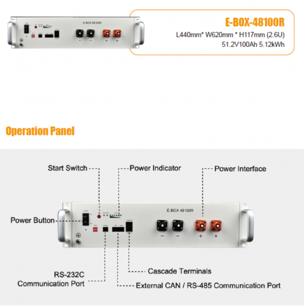 Pytes E-BOX-48100R-B LiFePO4 Battery 5.12kW 51.2V 100Ah - Image 3