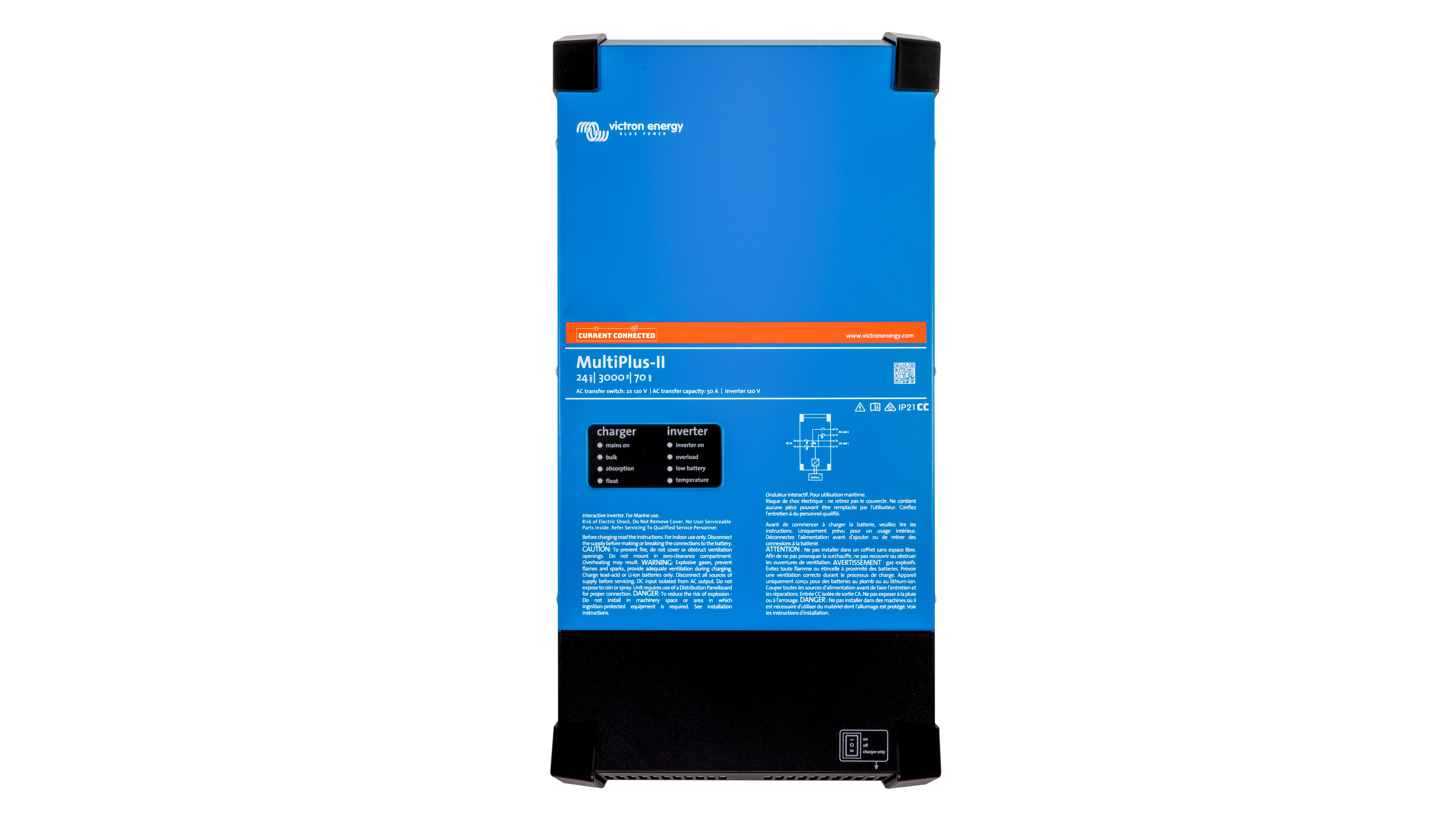 Victron *II* 24/3000/70-50 MultiPlus-II Inverter 2x120V (UL) - Image 2